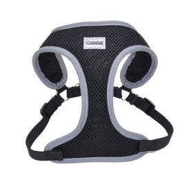 Coastal Pet Comfort Soft Reflective Wrap Adjustable Dog Harness - Black - Small - 19-23" Girth - (5/8" Straps)