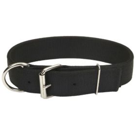 Coastal Pet Macho Dog Double-Ply Nylon Collar with Roller Buckle 1.75" Wide Black - 22"Long