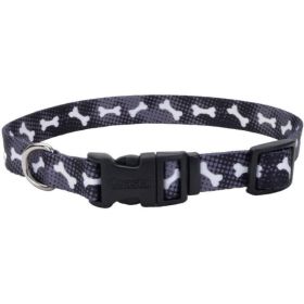 Coastal Pet Styles Nylon Adjustable Dog Collar Black Bones - 1 count