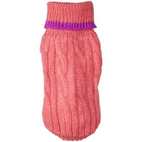 Fashion Pet Cable Knit Dog Sweater - Pink