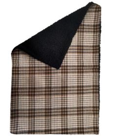 Sherpa-Lined Dog Blanket - Brown & White Plaid