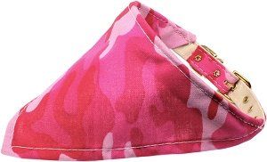 Pink Camo Bandana Collars (Color: Pink, Size: 12)