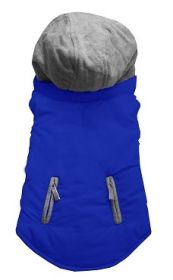 Blue Plain Reversible Pet Coat (Size: Small)