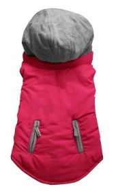 Bright Pink Plain Reversible Pet Coat (Size: Large)