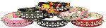 Double Crystal and Spike Collar (Color: Black, Size: 10)