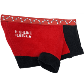 Highline Fleece Dog Coat - Red and Black with Rolling Bones (Size: 10)