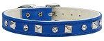 "Just the Basics" Crystal and Pyramid Collars (Color: Blue, Size: 10)