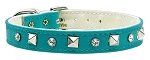 "Just the Basics" Crystal and Pyramid Collars (Color: Turquoise, Size: 10)