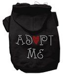 Black Adopt Me Rhinestone Hoodie (Size: Large)