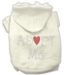 Cream Adopt Me Rhinestone Hoodie (Size: Large)