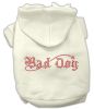 Cream Bad Dog Rhinestone Hoodies