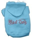 Baby Blue Bad Dog Rhinestone Hoodies (Size: Large)