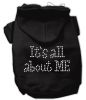 Black It's All About Me Rhinestone Hoodies