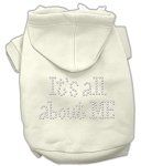 Cream t's All About Me Rhinestone Hoodies (Size: Large)