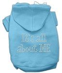 Baby Blue It's All About Me Rhinestone Hoodies (Size: Large)