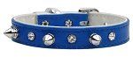 "Just the Basics" Crystal and Spike Collars (Color: Blue, Size: 10)