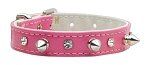 "Just the Basics" Crystal and Spike Collars (Color: Pink, Size: 10)