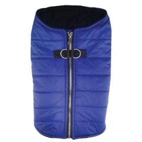 Zip-up Dog Puffer Vest - Navy Blue (Size: Small)